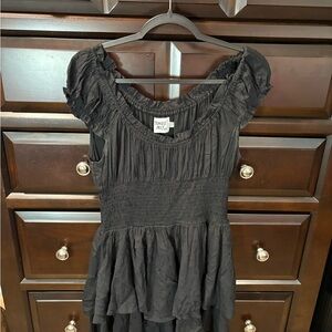 Princess Polly Black Ruffled Smocked Jumpsuit Romper